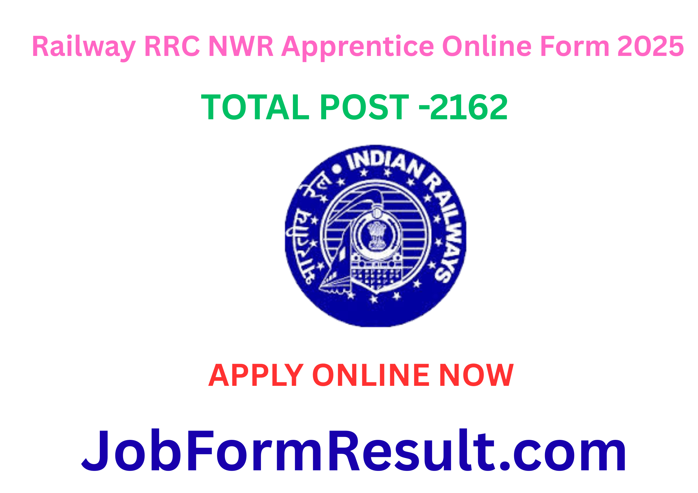 RRC Jaipur Apprentice Online Form 2025 — 2162 Posts,