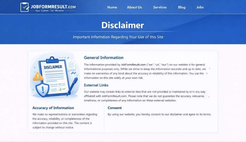 Disclaimer for JobFormResult.com