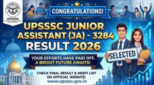 UPSSSC Junior Assistant 3284 Result 2026