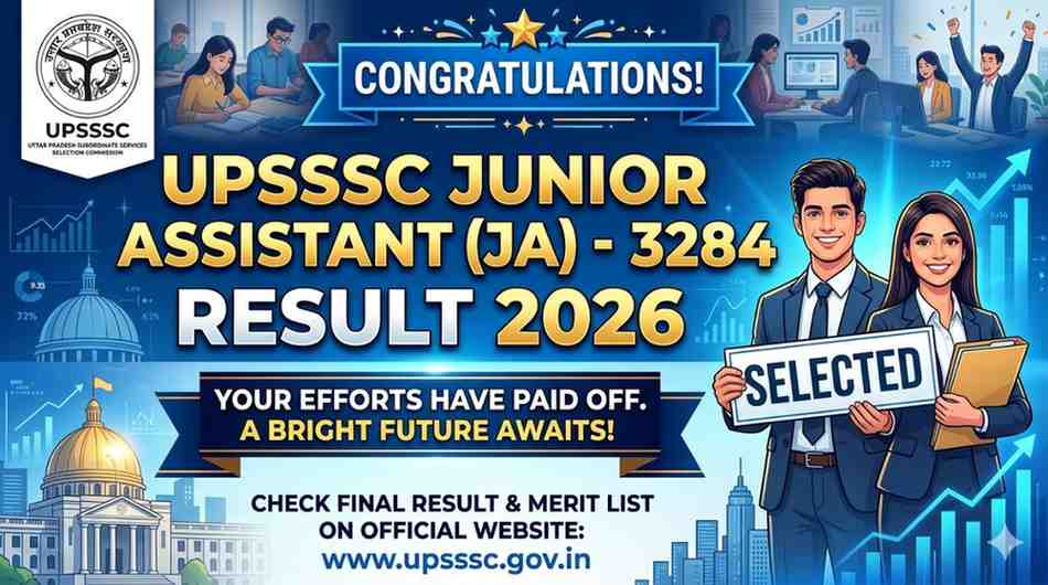 UPSSSC Junior Assistant 3284 Result 2026